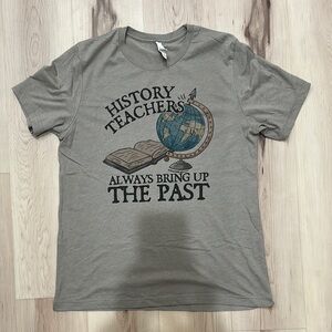 Gray Graphic T-Shirt with History Theme